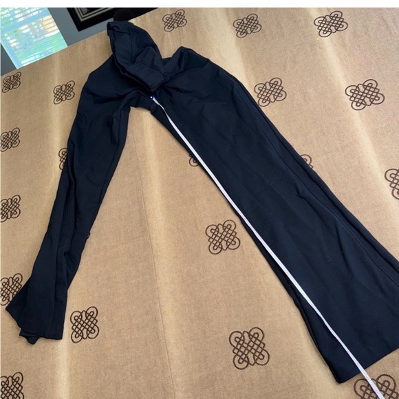 Anthropologie Maeve Black Knit Flare Split Leg Ponte Wide Leg Pull-On Pants - Picture 8 of 8